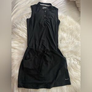Nike Women's Black Mini Dress with Drawstring